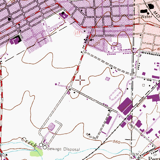 Topographic Map of Saint Vincent's Catholic Cemetery, PA