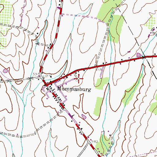 Topographic Map of Mummasburg Mennonite Cemetery, PA