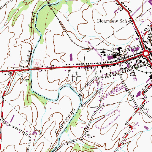 Topographic Map of New Oxford Cemetery, PA
