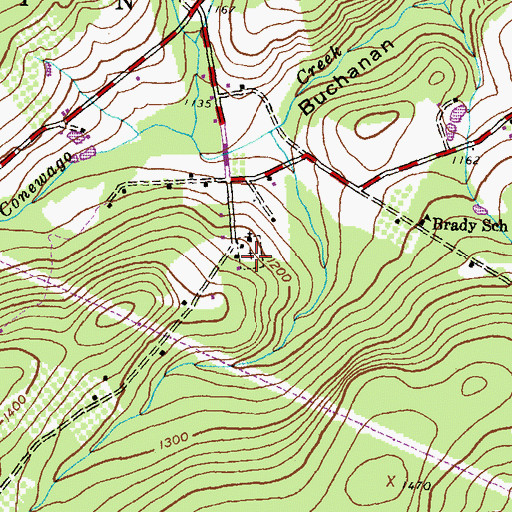 Topographic Map of Saint Ignatius Loyola Catholic Church Cemetery, PA