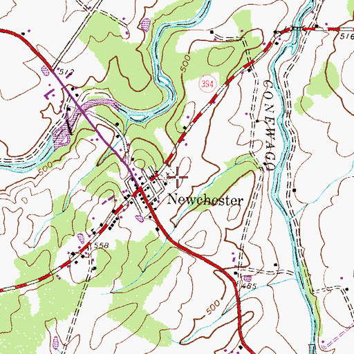 Topographic Map of Saint John's United Church of Christ Cemetery, PA