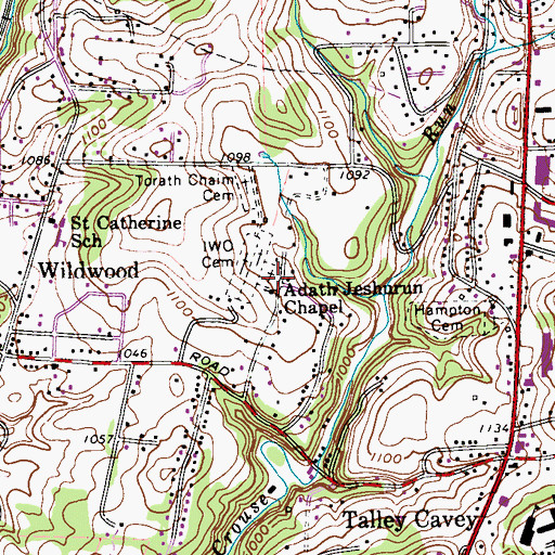 Topographic Map of Adath Jeshurun Cemetery, PA
