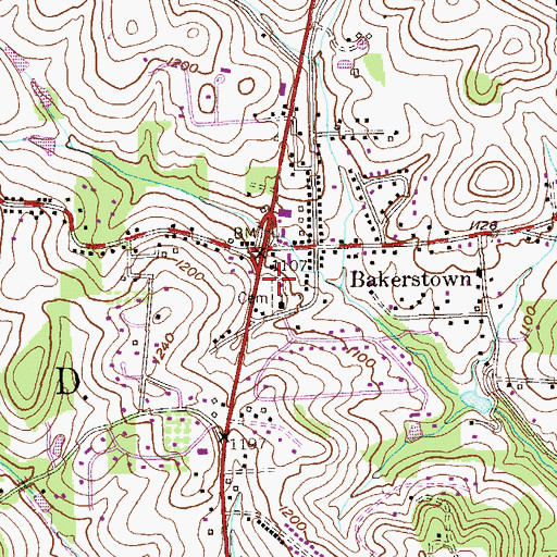 Topographic Map of Methodist Cemetery, PA