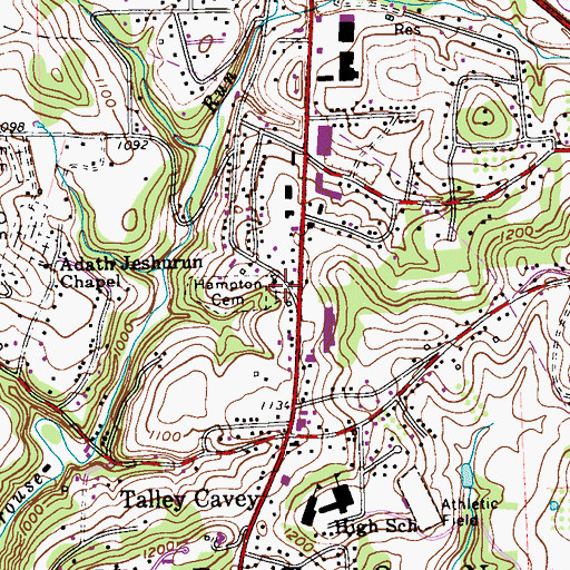 Topographic Map of Depreciation Lands Museum Cemetery, PA