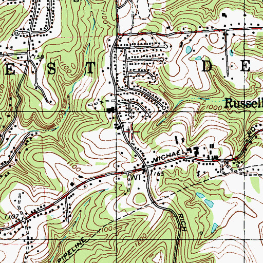 Topographic Map of East Union Church Cemetery, PA