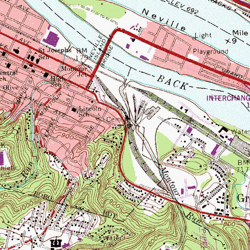 Topographic Map of Ferree Cemetery, PA