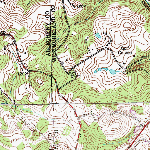 Topographic Map of Hankeys Cemetery, PA