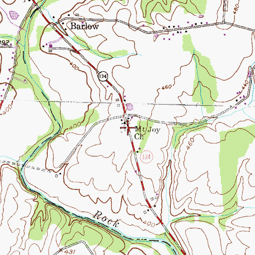 Topographic Map of Mount Joy Lutheran Cemetery, PA