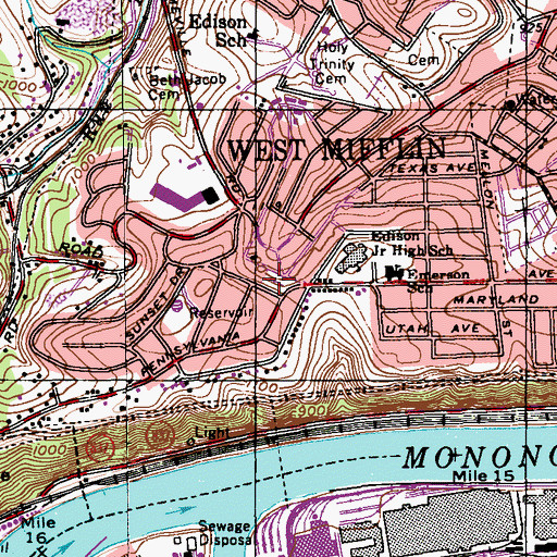 Topographic Map of Hungarian Reformed Cemetery, PA