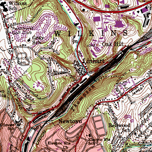 Topographic Map of Mates - Linhart Cemetery, PA