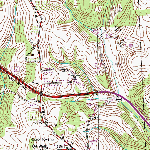 Topographic Map of McMarlin Private Cemetery, PA