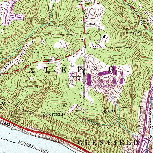 Topographic Map of Merriman Family Private Cemetery, PA