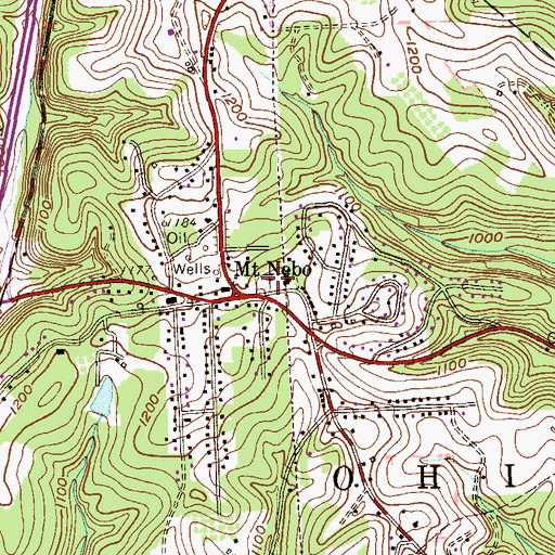 Topographic Map of Mount Nebo United Presbyterian Church Cemetery, PA