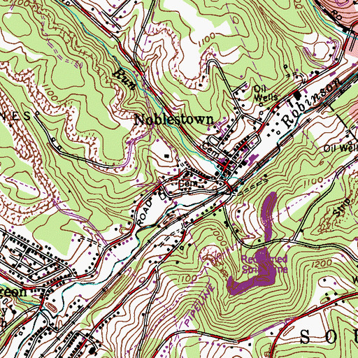 Topographic Map of Noblestown Presbyterian Cemetery, PA