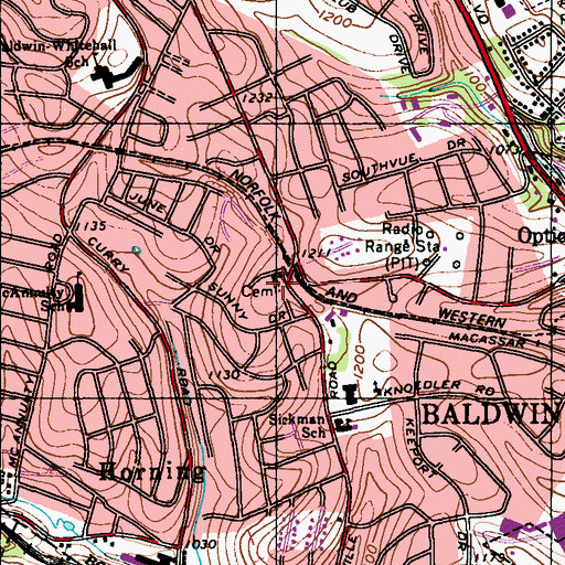 Topographic Map of North Zion Churchyard Cemetery, PA