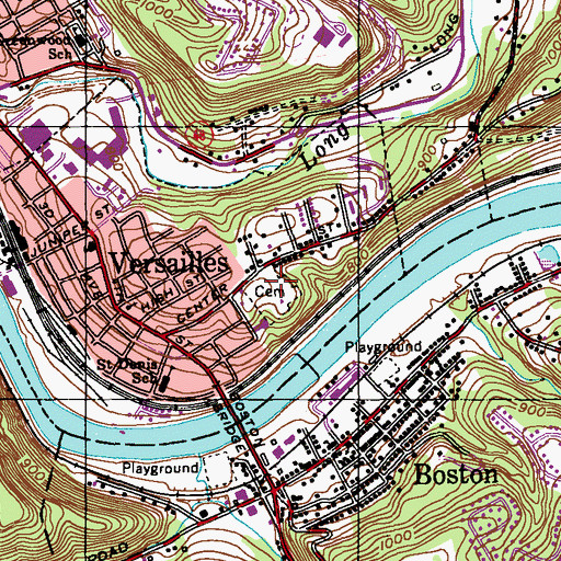 Topographic Map of Old Gemilas Chesed Cemetery, PA