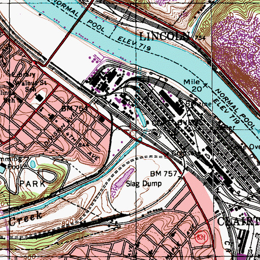 Topographic Map of Peters Creek Cemetery, PA