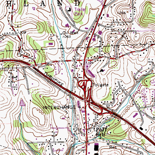 Topographic Map of Pine Creek Cemetery, PA