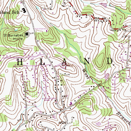 Topographic Map of Poale Zedeck Memorial Park Cemetery, PA