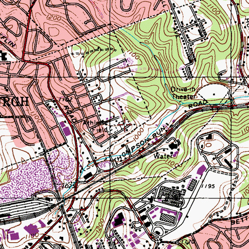 Topographic Map of Sacred Heart of Jesus Polish National Catholic Cemetery, PA