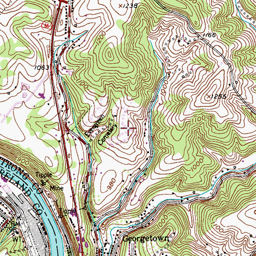 Topographic Map of Saint Catherine Cemetery, PA