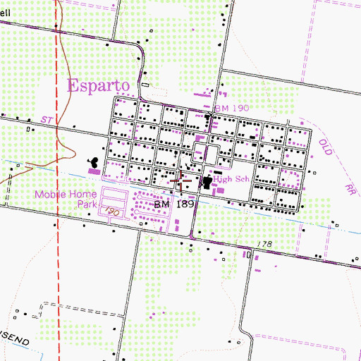 Topographic Map of Esparto, CA