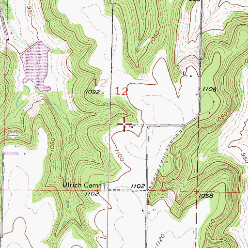 Topographic Map of Breeze Cemetery, KS