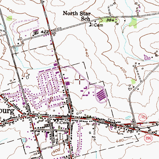 Topographic Map of Strasburg Post Office, PA