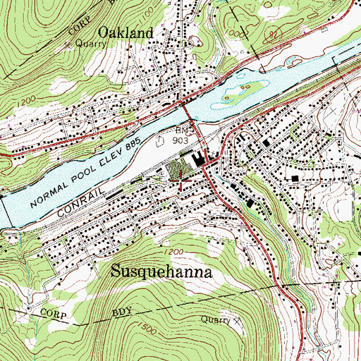 Topographic Map of Susquehanna Post Office, PA