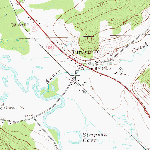 Topographic Map of Turtlepoint Post Office, PA