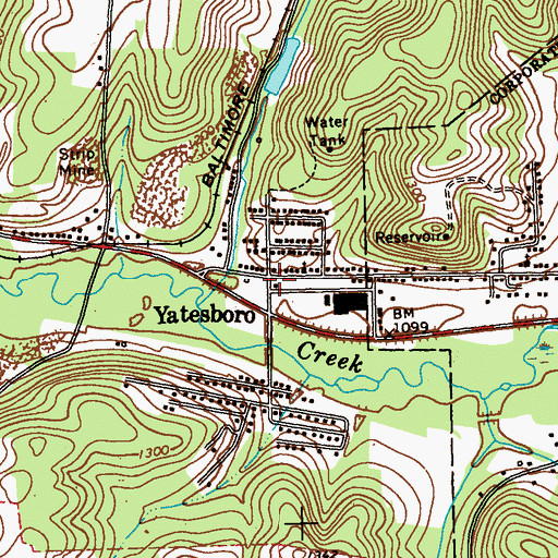 Topographic Map of Yatesboro Post Office, PA