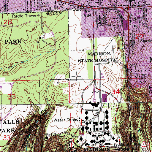 Topographic Map of Indiana Veterans Memorial Cemetery, IN