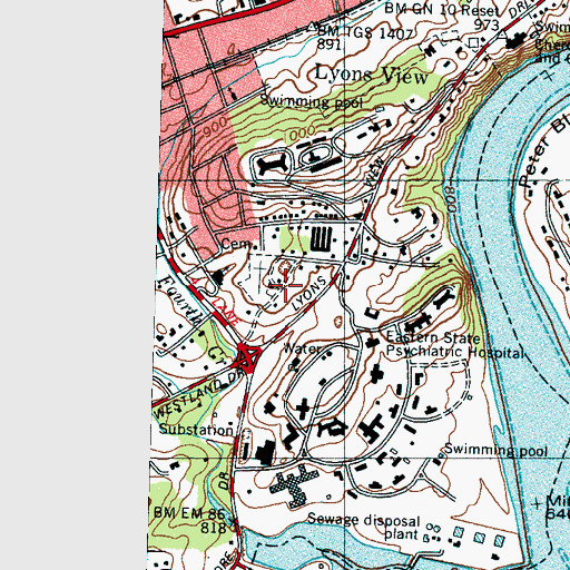 Topographic Map of Tennessee State Veterans Cemetery, TN