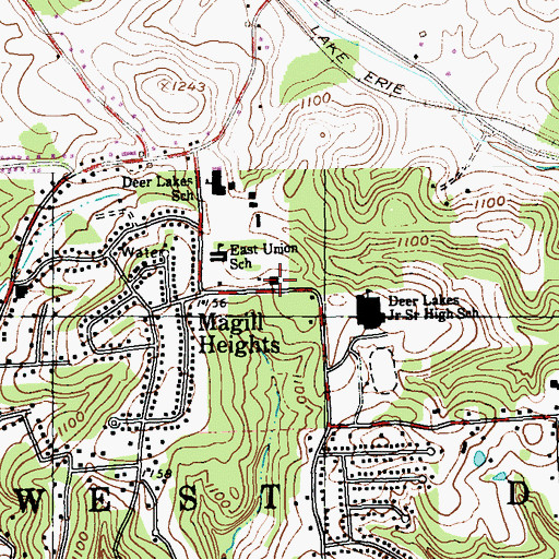 Topographic Map of West Deer Township Police Department, PA