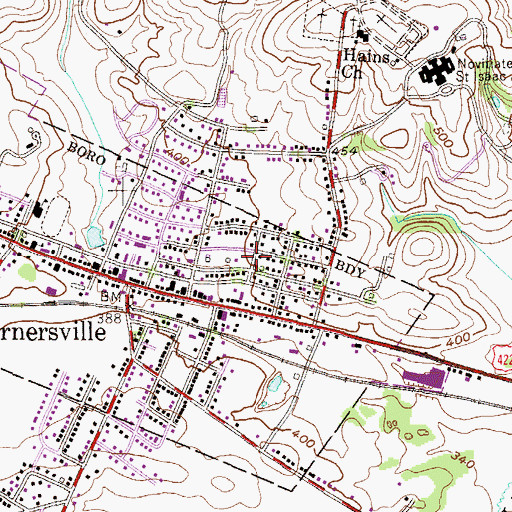 Topographic Map of Wernersville Police Department, PA
