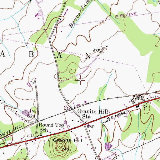 Topographic Map of Adams County Adult Correctional Complex, PA