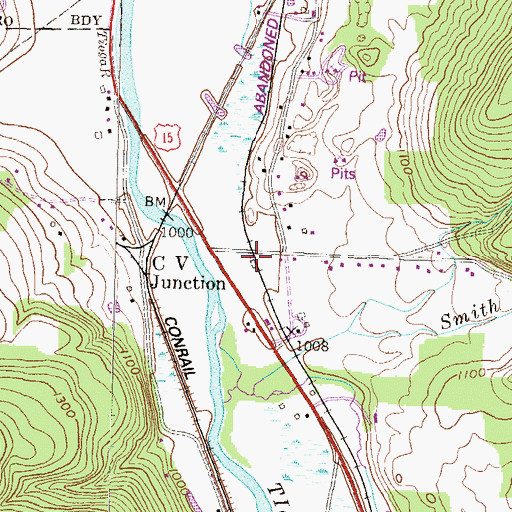 Topographic Map of Lawrence Township Police Department, PA