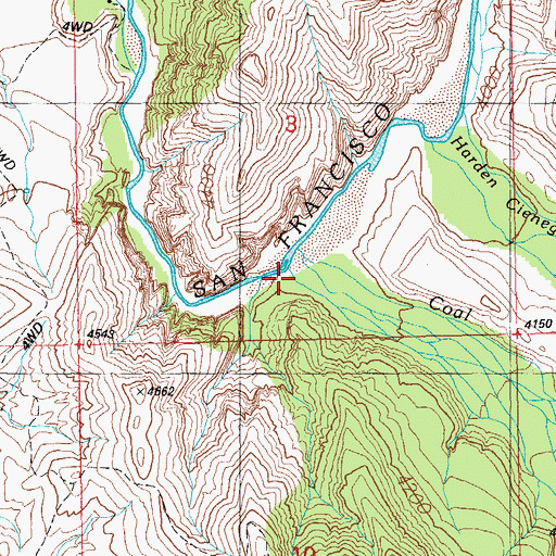 Topographic Map of Coal Creek, AZ