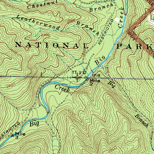 Topographic Map of Big Creek Campground, NC