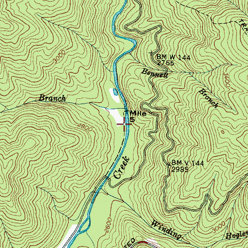 Topographic Map of Cataloochee Group Camp, NC