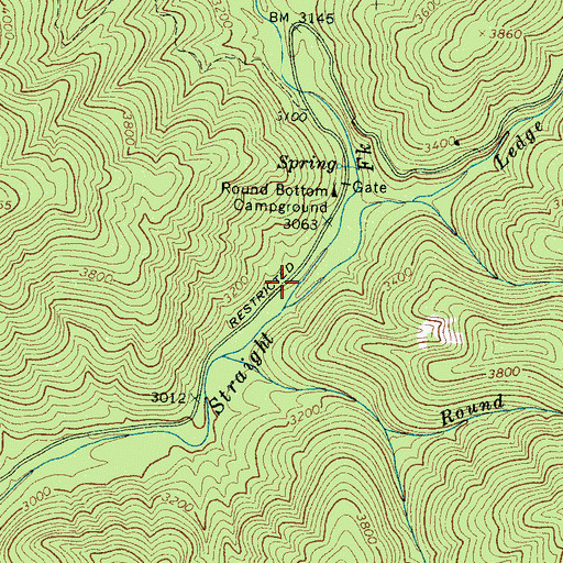 Topographic Map of Round Bottom Horse Camp, NC