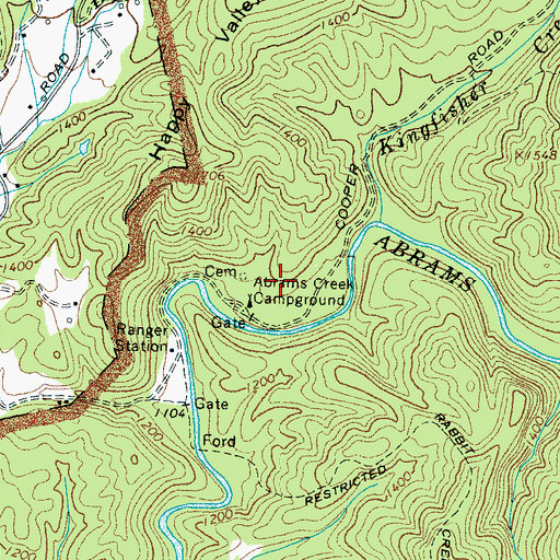 Topographic Map of Boring Cemetery, TN