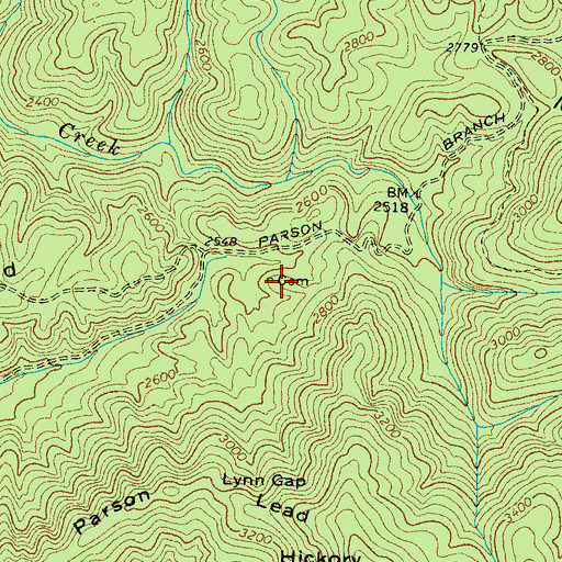 Topographic Map of Burchfield Cemetery, TN