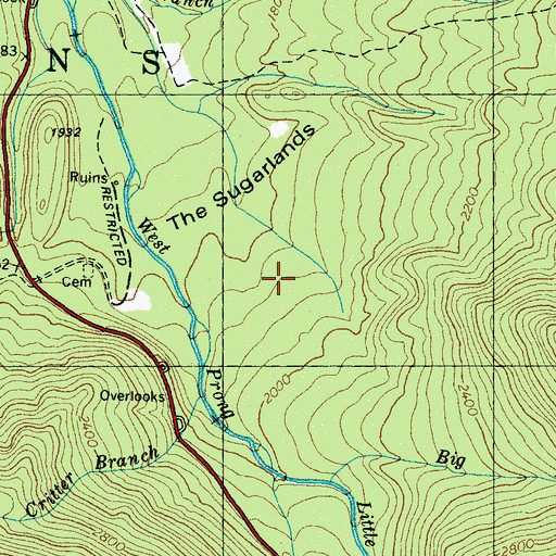 Topographic Map of Burton Ogle Cemetery, TN