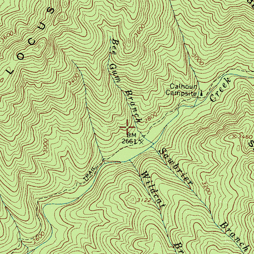 Topographic Map of Calhoun Cemetery, NC