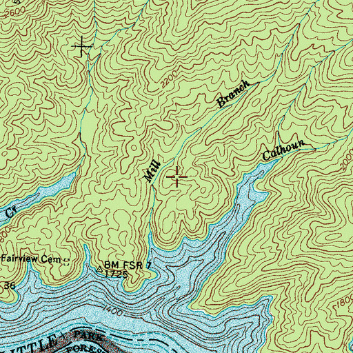 Topographic Map of Cook-Mill Creek Cemetery, NC
