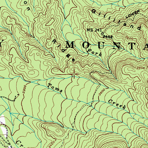 Topographic Map of Dorsey Cemetery, TN