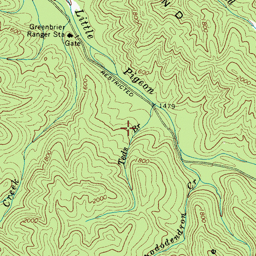 Topographic Map of F E Huskey Cemetery, TN