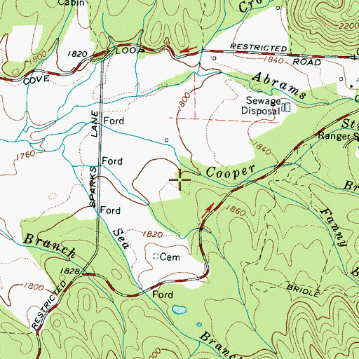 Topographic Map of Graveyard Hill - Rowans Cemetery, TN