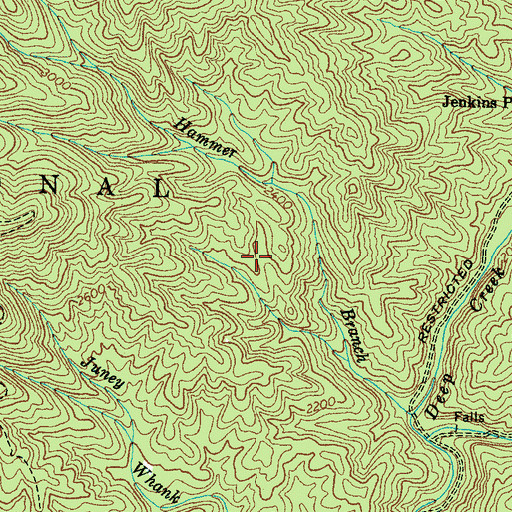 Topographic Map of Hammer Branch Cemetery, NC